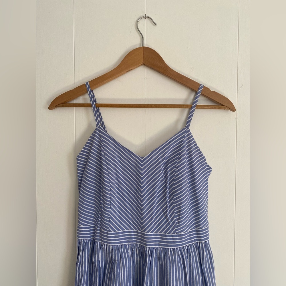 LOFT Blue and White Striped Maxi Dress - Picture 3 of 9